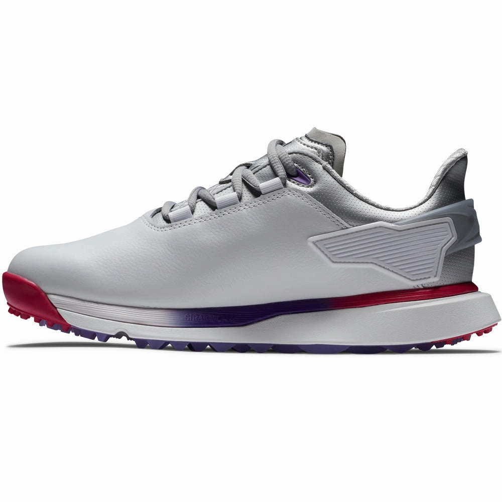 FootJoy Pro SLX Ladies Spikeless Waterproof Shoes - White/Silver/Multi Pro Golf Traction