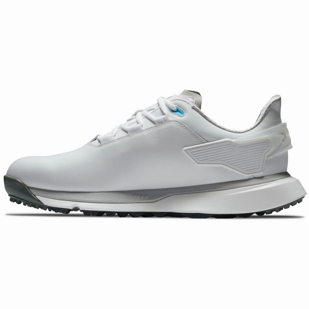 FootJoy Pro SLX Spikeless Waterproof Shoes - White/White/Grey Pro Golf Traction