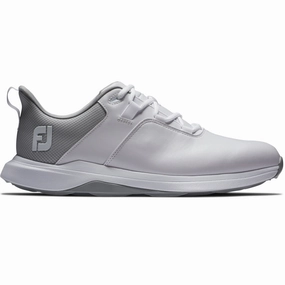 FootJoy ProLite Spikeless Waterproof Shoes - White/Grey Footjoy golf footwear
