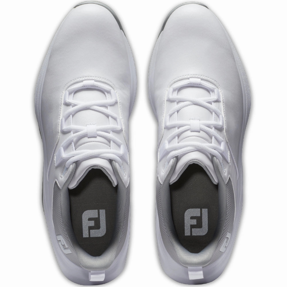 FootJoy ProLite Spikeless Waterproof Shoes - White/Grey Pro Golf Traction