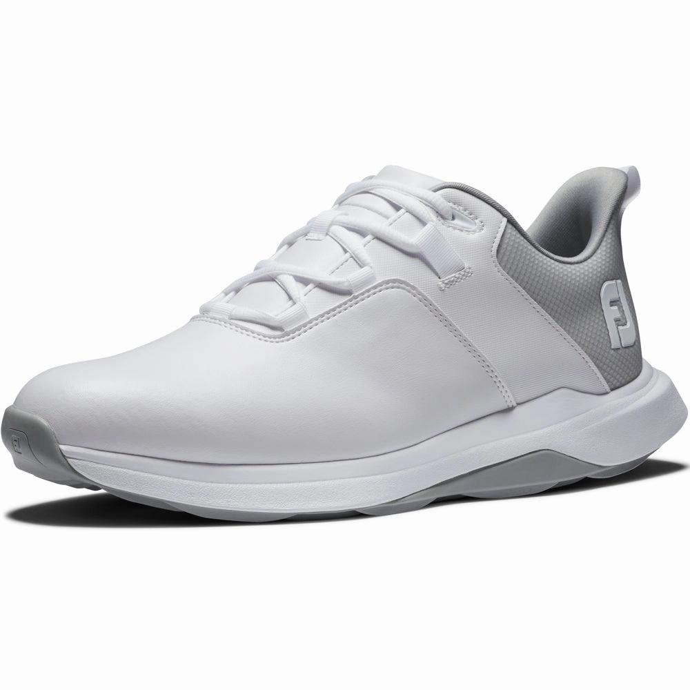 FootJoy ProLite Spikeless Waterproof Shoes - White/Grey Pro Golf Traction