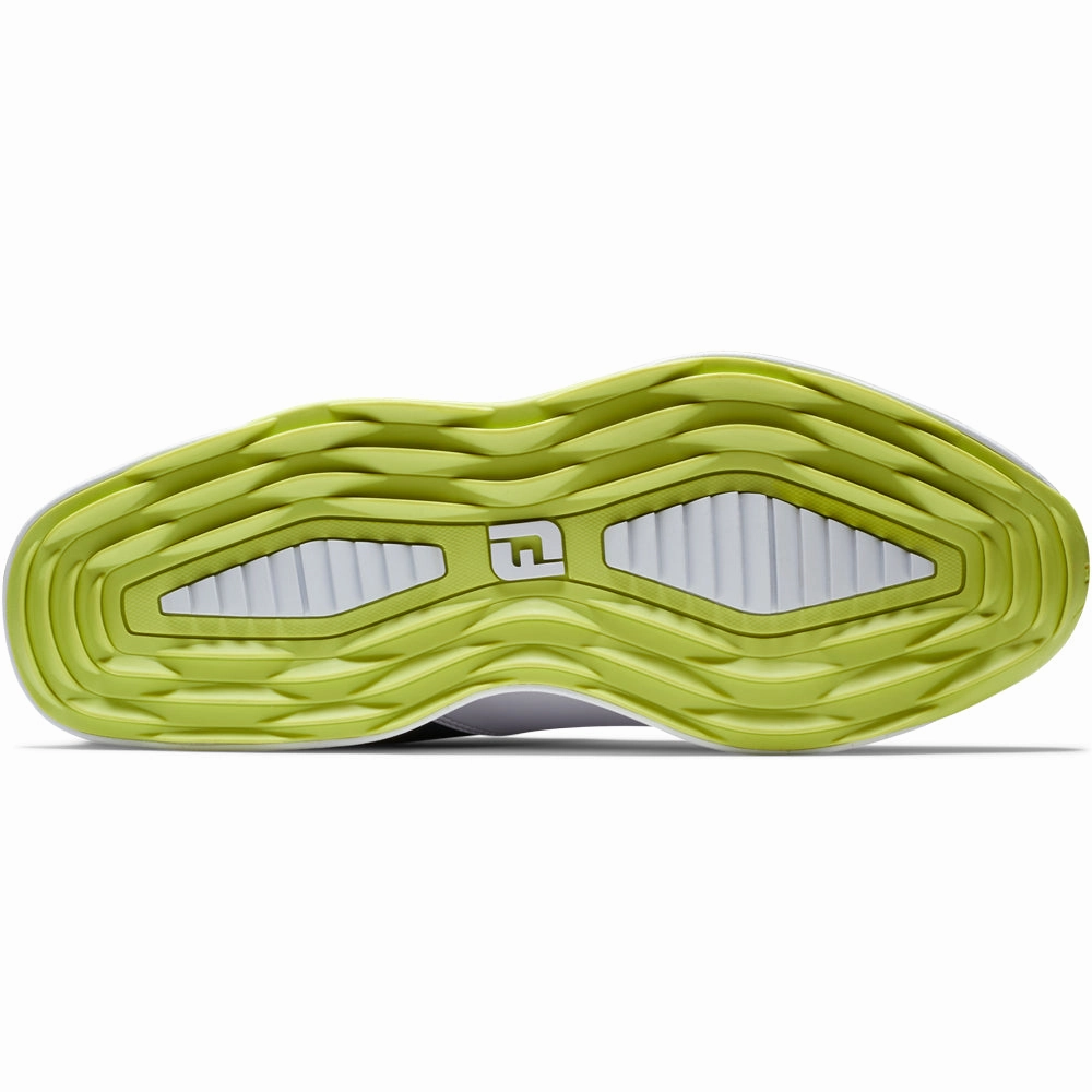 FootJoy ProLite Spikeless Waterproof Shoes - White/Navy/Lime Pro Golf Traction