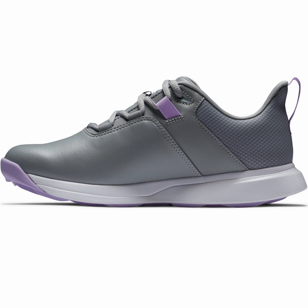 FootJoy ProLite Womens Spikeless Waterproof Shoes -  Grey/Lilac Pro Golf Traction
