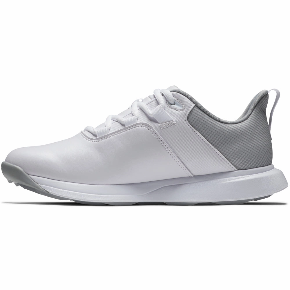 FootJoy ProLite Womens Spikeless Waterproof Shoes - White/Grey Pro Golf Traction