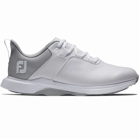 FootJoy ProLite Womens Spikeless Waterproof Shoes - White/Grey Footjoy golf footwear