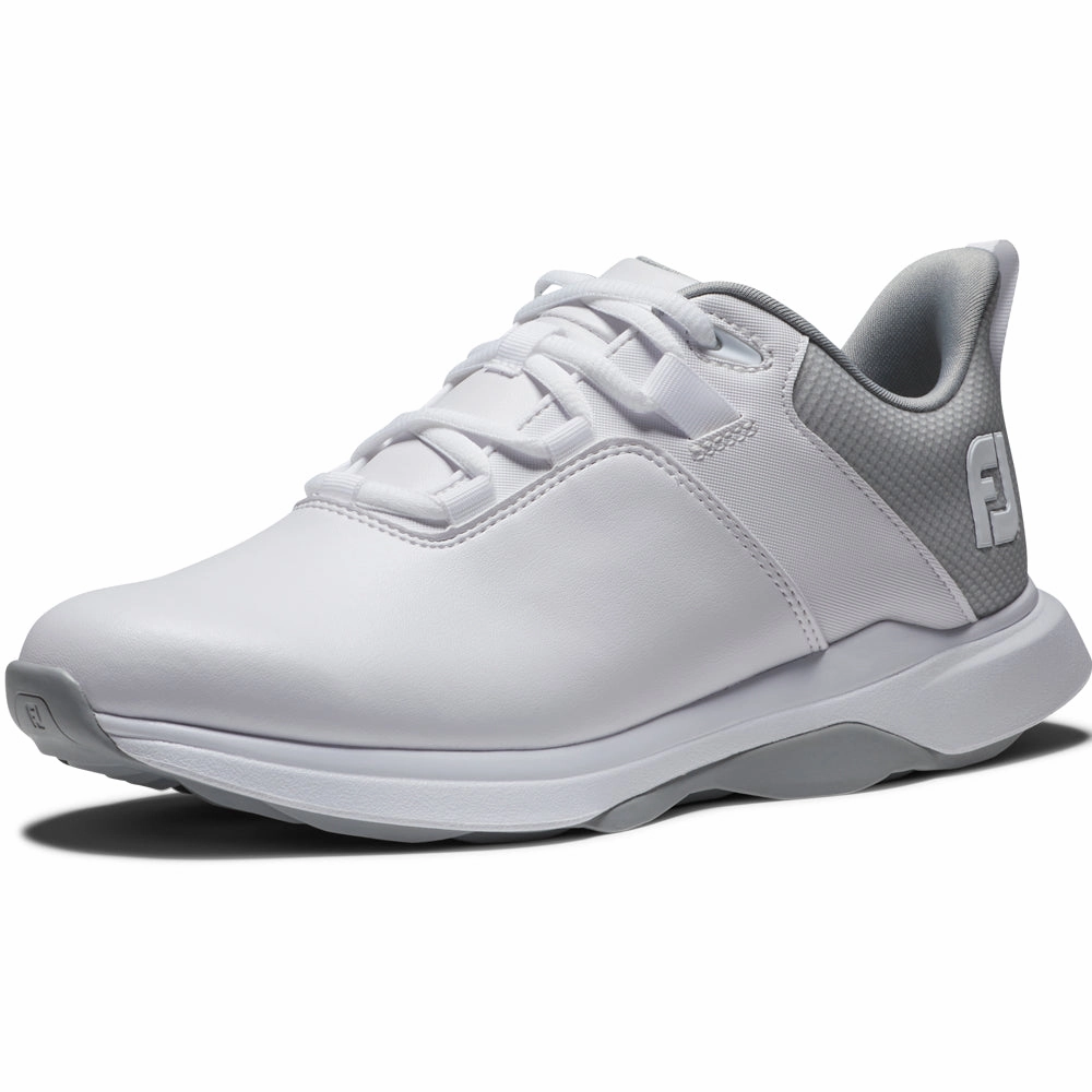 FootJoy ProLite Womens Spikeless Waterproof Shoes - White/Grey Pro Golf Traction
