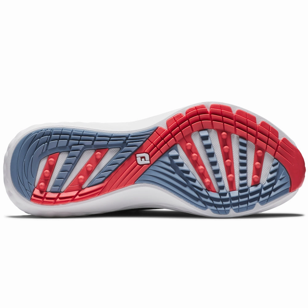 FootJoy Quantum Ladies Spikeless Waterproof Shoes - Navy/White/Pink Pro Golf Traction