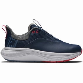 FootJoy Quantum Ladies Spikeless Waterproof Shoes - Navy/White/Pink Footjoy golf footwear