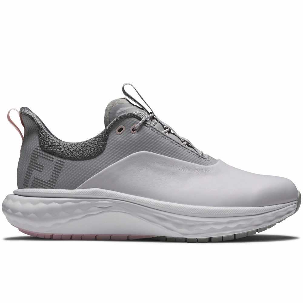 FootJoy Quantum Ladies Spikeless Waterproof Shoes - White/Grey/Pink Footjoy golf footwear