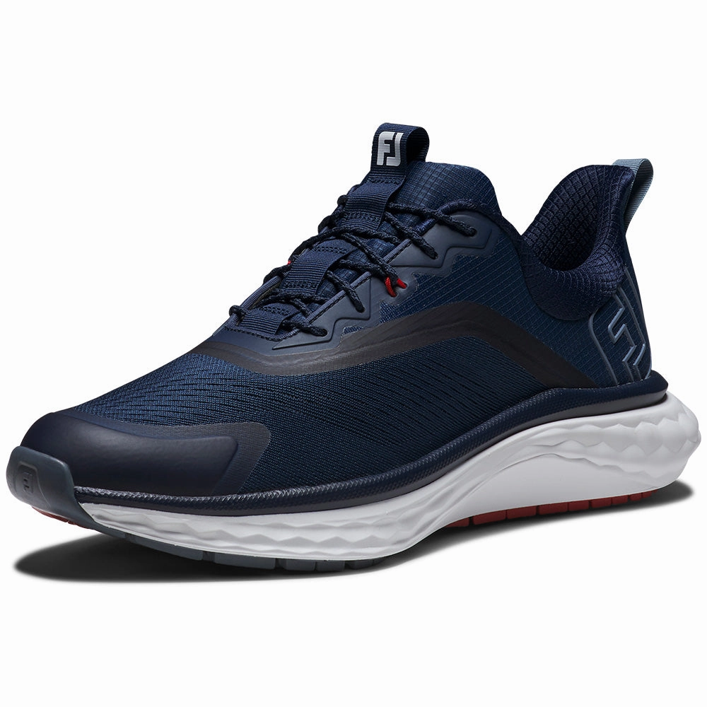 FootJoy Quantum Ltd Edition Spikeless Waterproof Shoes - Navy/White/Red Pro Golf Traction