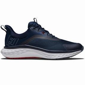 FootJoy Quantum Ltd Edition Spikeless Waterproof Shoes - Navy/White/Red Footjoy golf footwear