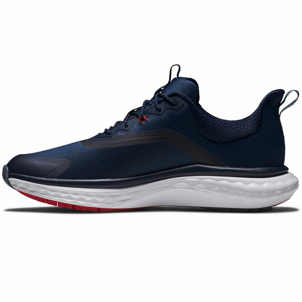 FootJoy Quantum Ltd Edition Spikeless Waterproof Shoes - Navy/White/Red Pro Golf Traction