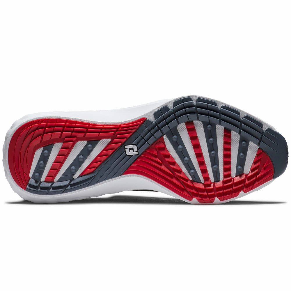 FootJoy Quantum Ltd Edition Spikeless Waterproof Shoes - Navy/White/Red Pro Golf Traction