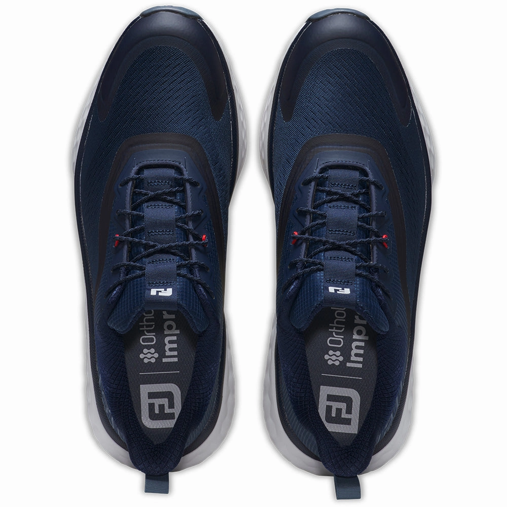 FootJoy Quantum Ltd Edition Spikeless Waterproof Shoes - Navy/White/Red Pro Golf Traction