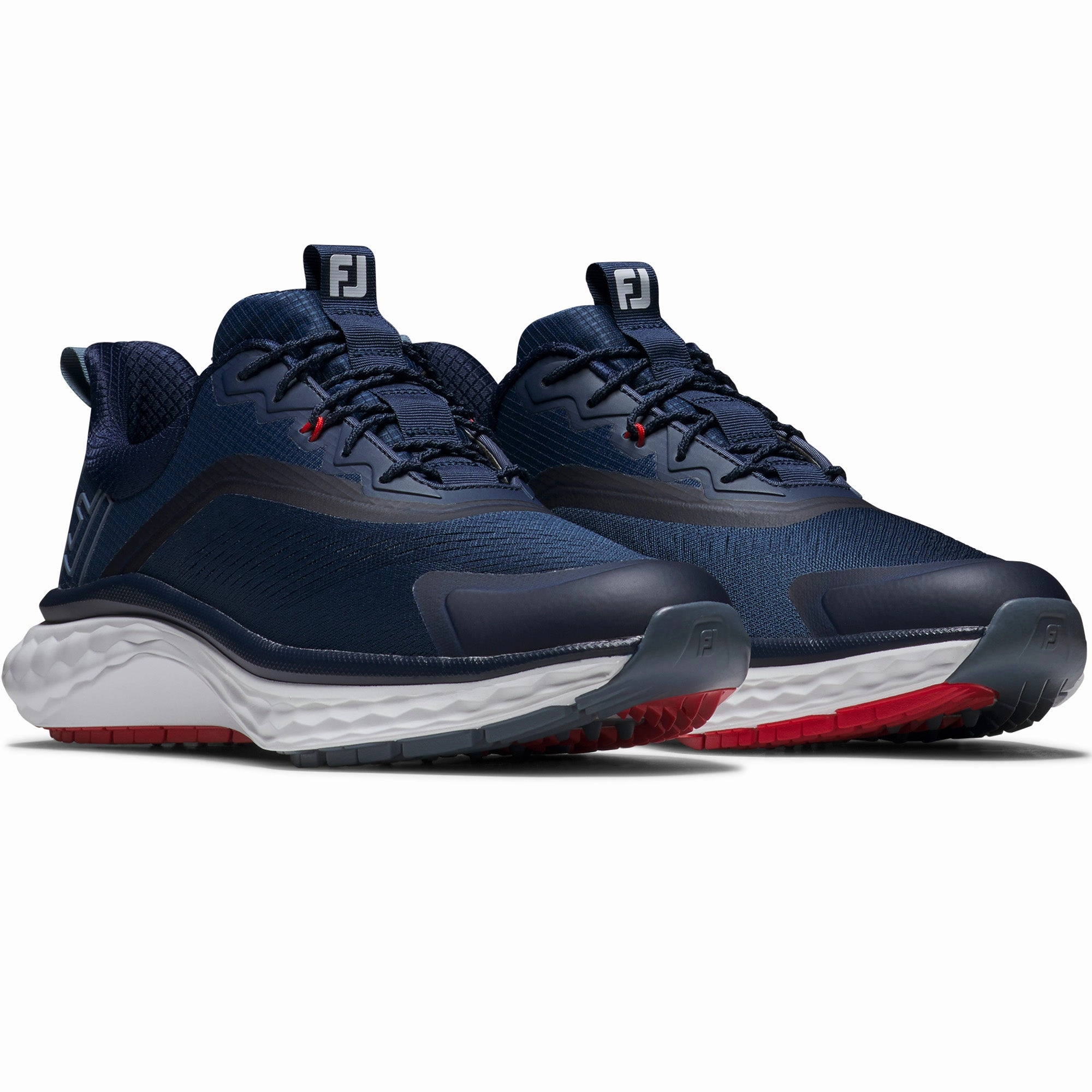 FootJoy Quantum Ltd Edition Spikeless Waterproof Shoes - Navy/White/Red Pro Golf Traction