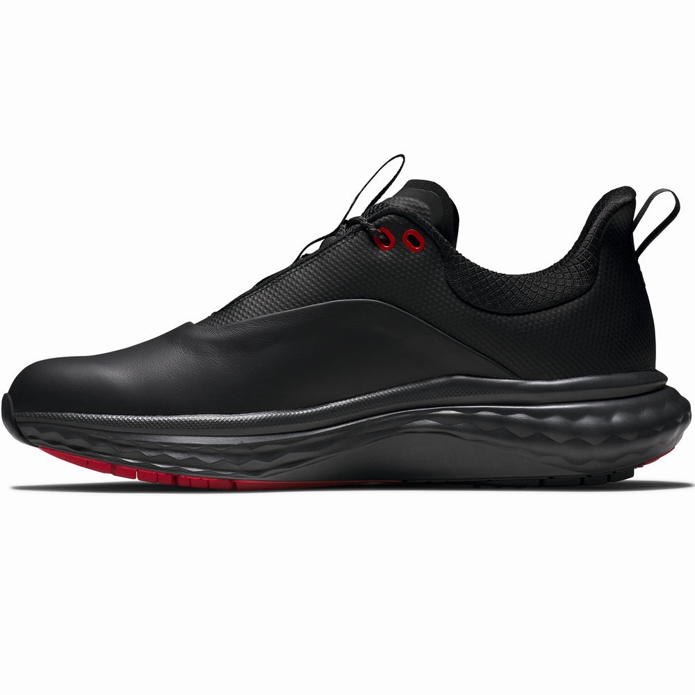 FootJoy Quantum Spikeless Shoes - Black/Grey/Red Pro Golf Traction