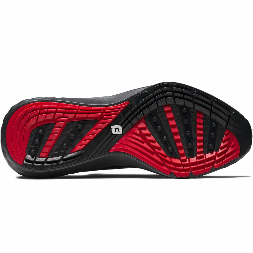 FootJoy Quantum Spikeless Shoes - Black/Grey/Red Pro Golf Traction