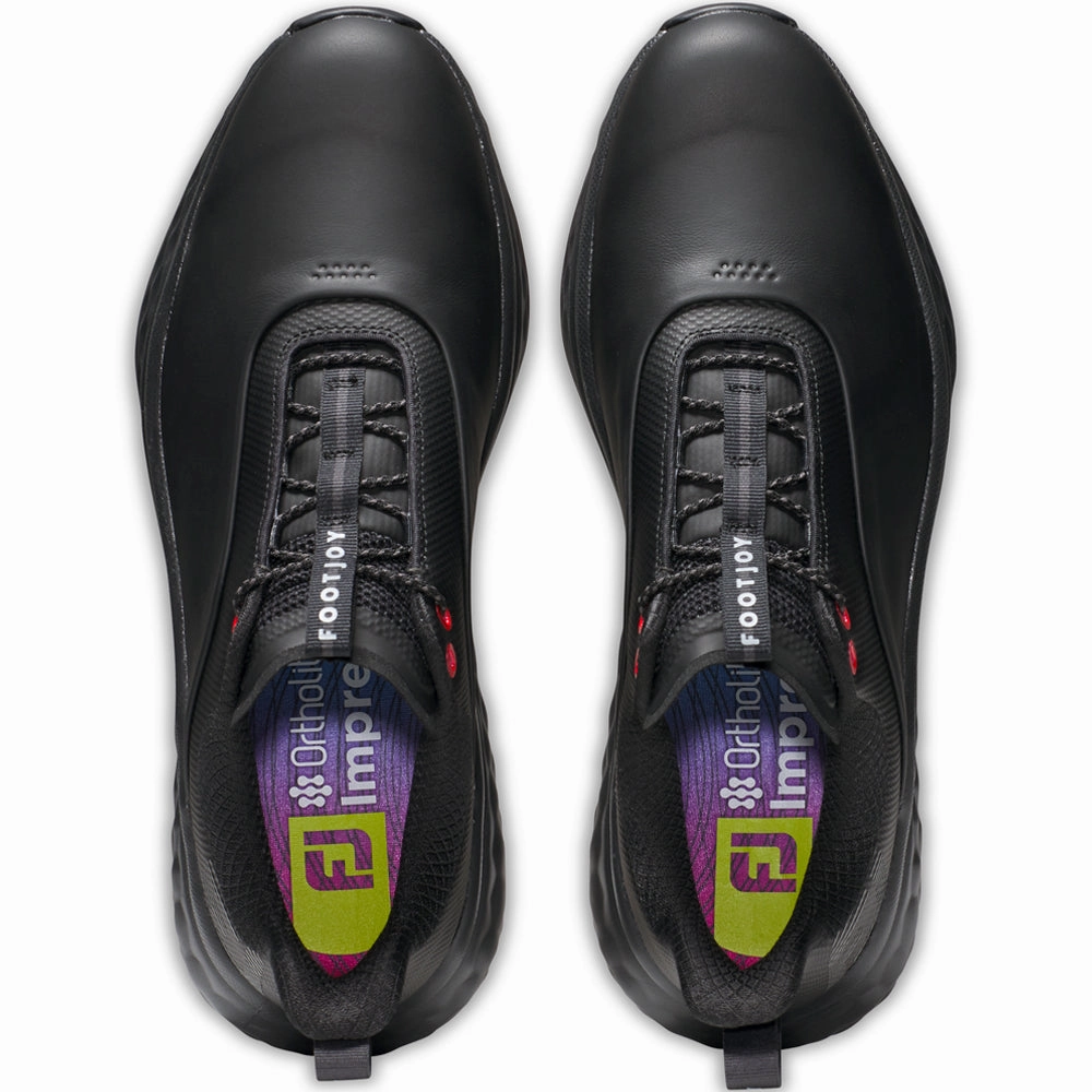 FootJoy Quantum Spikeless Shoes - Black/Grey/Red Pro Golf Traction