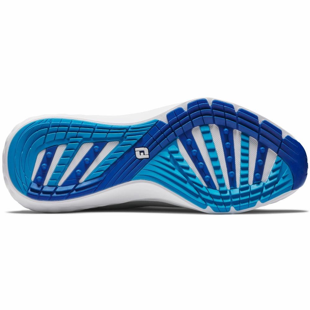 FootJoy Quantum Spikeless Waterproof Shoes - Grey/White/Blue Pro Golf Traction