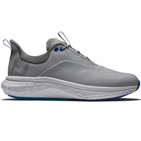 FootJoy Quantum Spikeless Waterproof Shoes - Grey/White/Blue Footjoy golf footwear