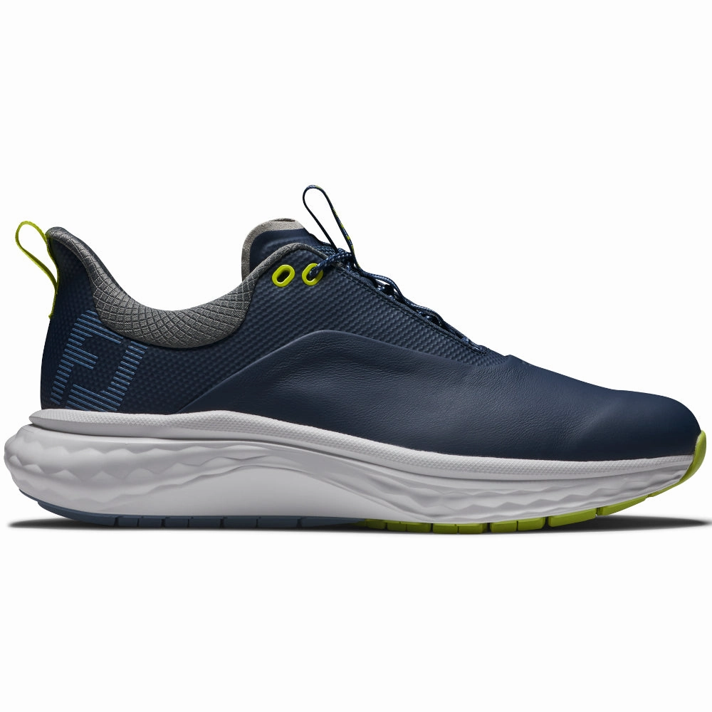FootJoy Quantum Spikeless Waterproof Shoes - Navy/White/Lime Footjoy golf footwear