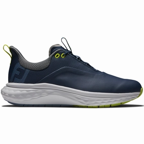 FootJoy Quantum Spikeless Waterproof Shoes - Navy/White/Lime Footjoy golf footwear