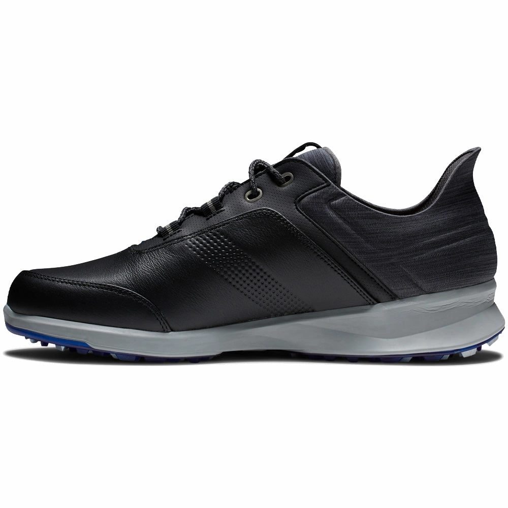 FootJoy Stratos Spikeless Waterproof Shoes - Black/Charcoal/Blue Pro Golf Traction