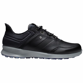 FootJoy Stratos Spikeless Waterproof Shoes - Black/Charcoal/Blue Footjoy golf footwear