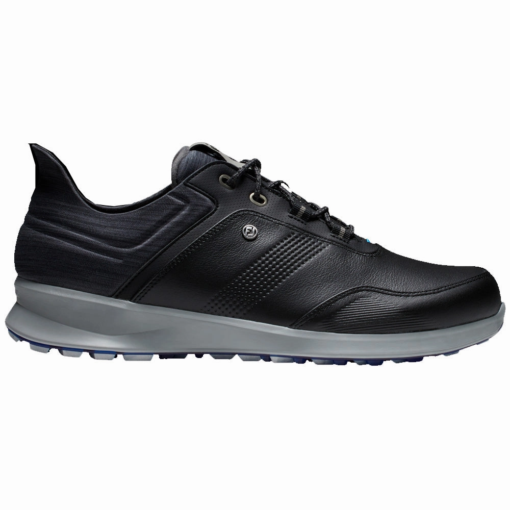 FootJoy Stratos Spikeless Waterproof Shoes - Black/Charcoal/Blue Footjoy golf footwear