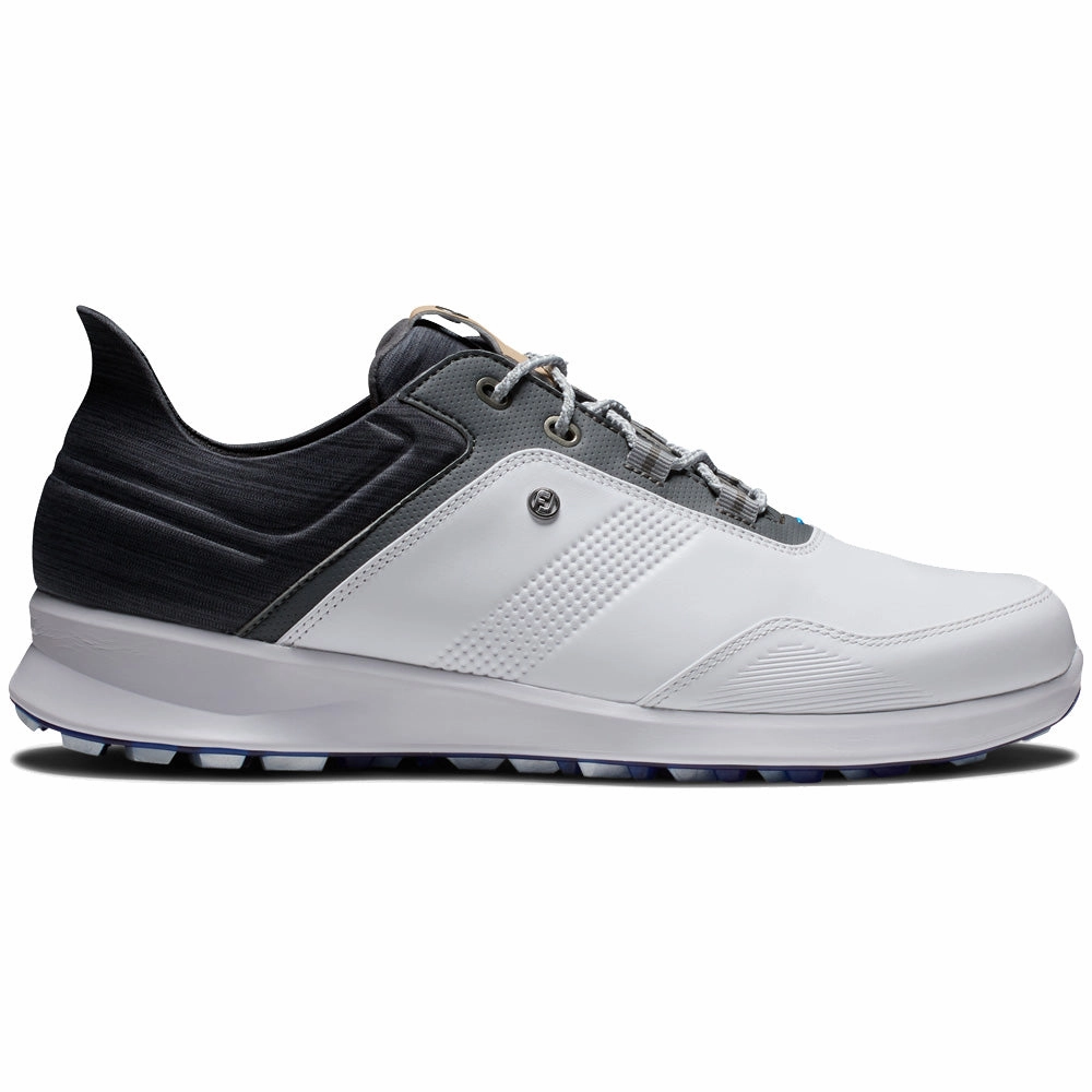 FootJoy Stratos Spikeless Waterproof Shoes - White/Charcoal/Blue Footjoy golf footwear