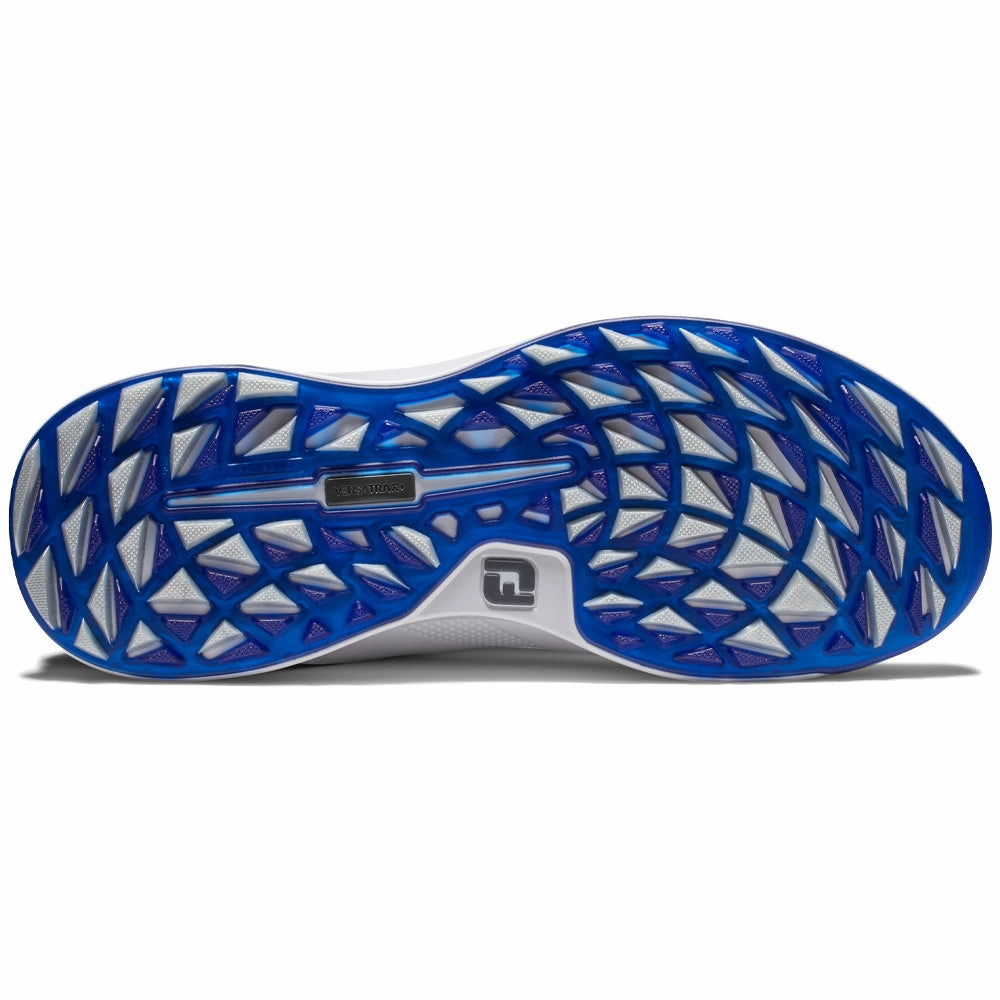 FootJoy Stratos Spikeless Waterproof Shoes - White/Charcoal/Blue Pro Golf Traction