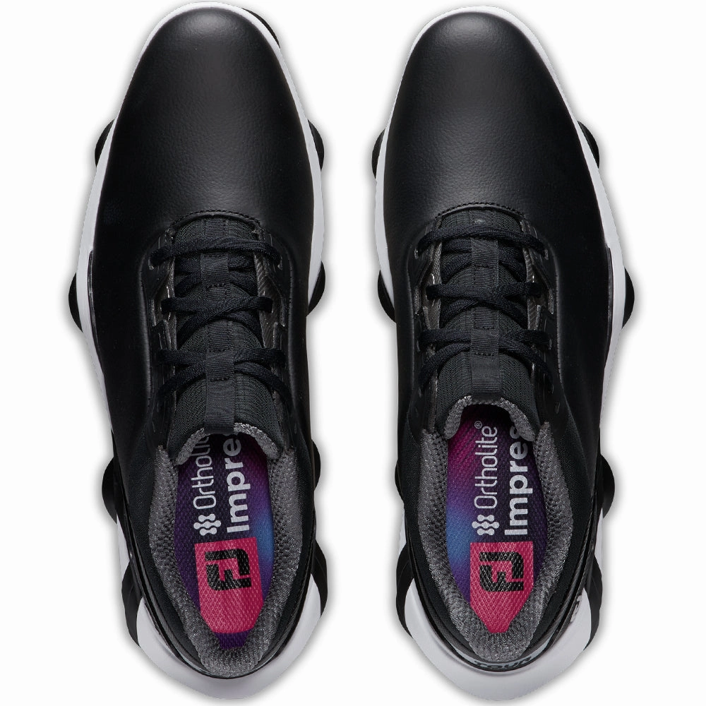 FootJoy Tour Alpha Spiked Waterproof Shoes - Black/White/Silver Pro Golf Traction