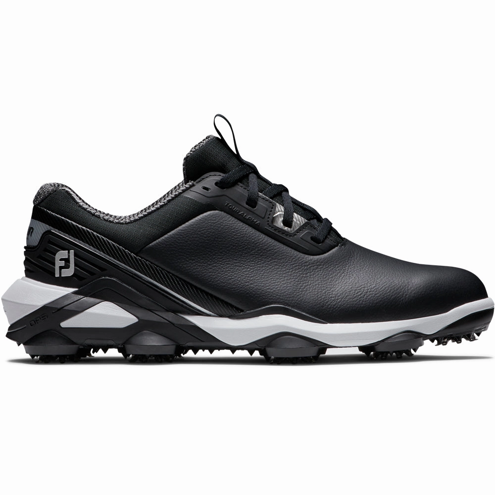 FootJoy Tour Alpha Spiked Waterproof Shoes - Black/White/Silver Footjoy golf footwear