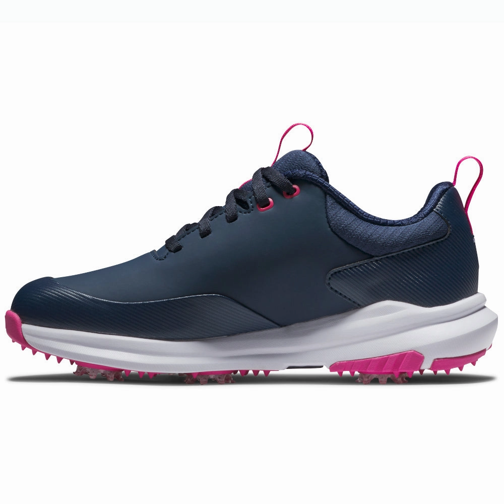 FootJoy Tour Rival Ladies Spiked Waterproof Shoes - Navy/White/Pink Pro Golf Traction