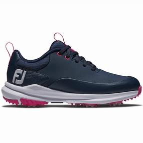 FootJoy Tour Rival Ladies Spiked Waterproof Shoes - Navy/White/Pink Footjoy golf footwear
