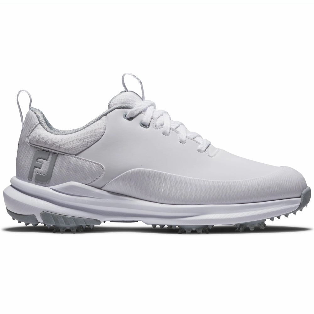 FootJoy Tour Rival Ladies Spiked Waterproof Shoes - White/White/Grey Footjoy golf footwear