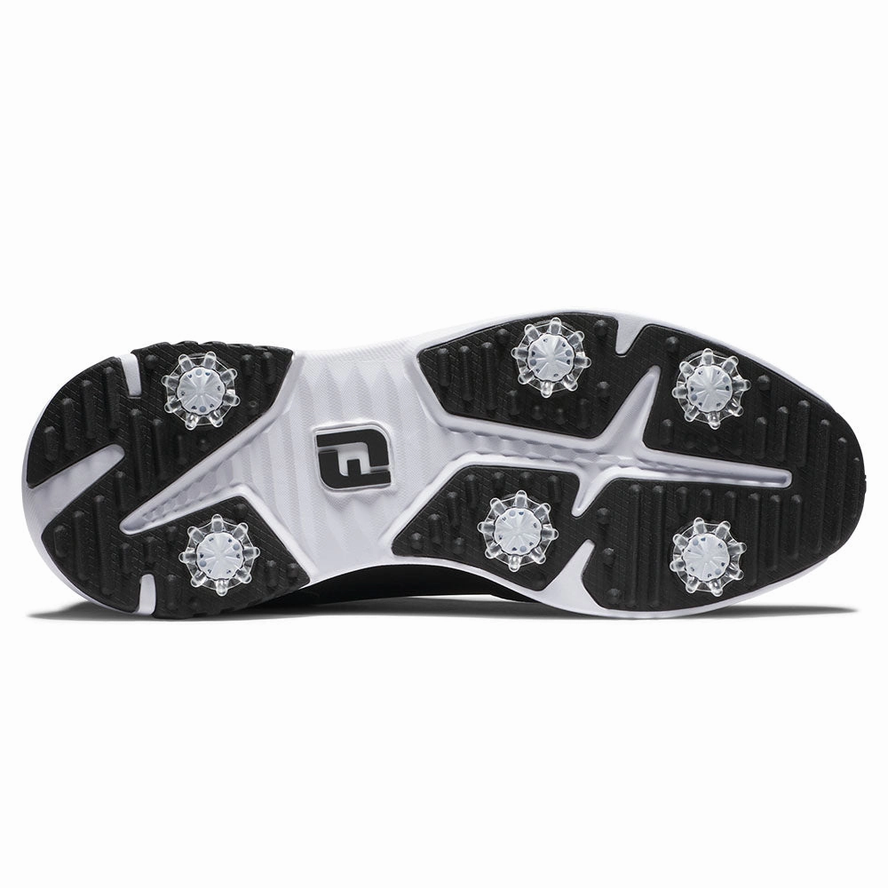 FootJoy Tour Rival Spiked Shoes - Black/White Pro Golf Traction