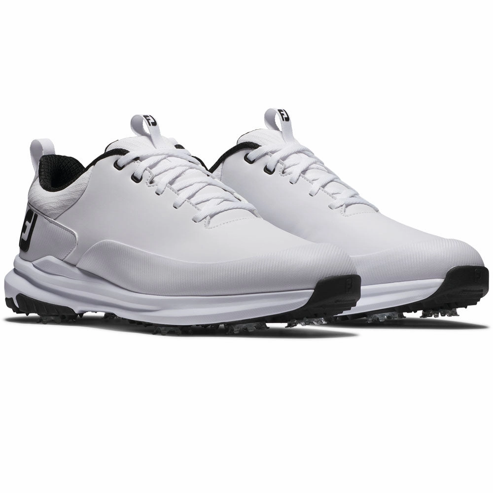 FootJoy Tour Rival Spiked Shoes - White/Black Pro Golf Traction