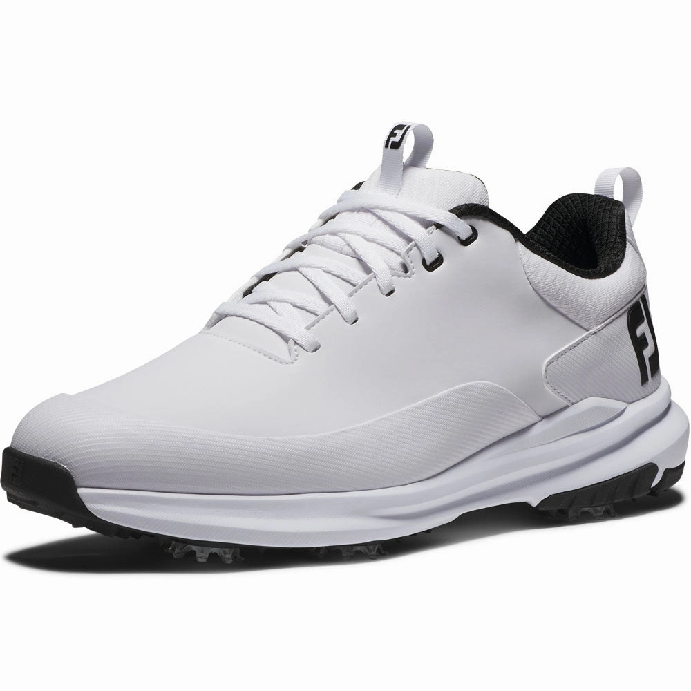 FootJoy Tour Rival Spiked Shoes - White/Black Pro Golf Traction