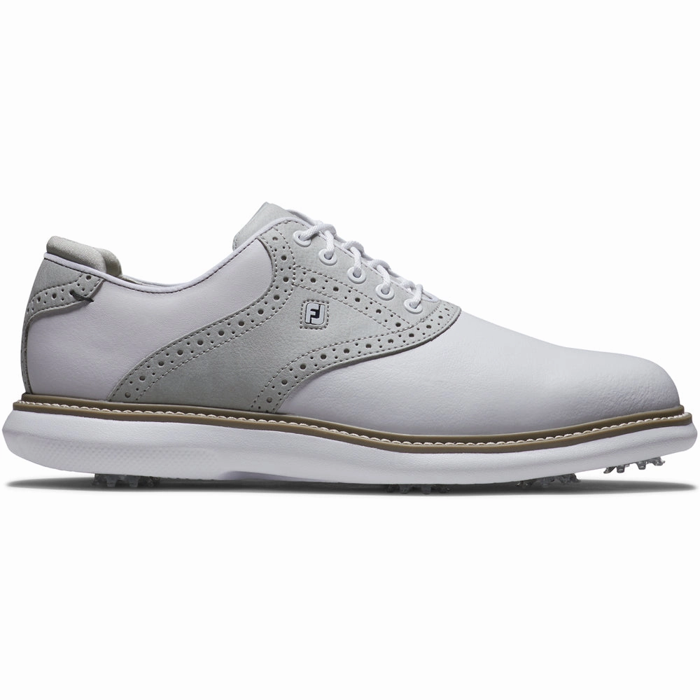 FootJoy Traditions Spiked Shoes - White/Grey/White Footjoy golf footwear