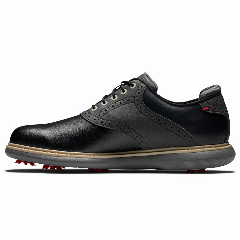 FootJoy Traditions Spiked Waterproof Shoes - Black Pro Golf Traction