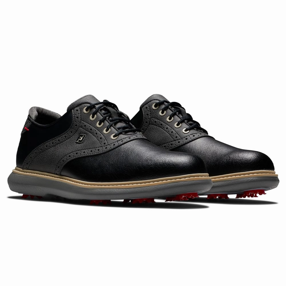 FootJoy Traditions Spiked Waterproof Shoes - Black Pro Golf Traction