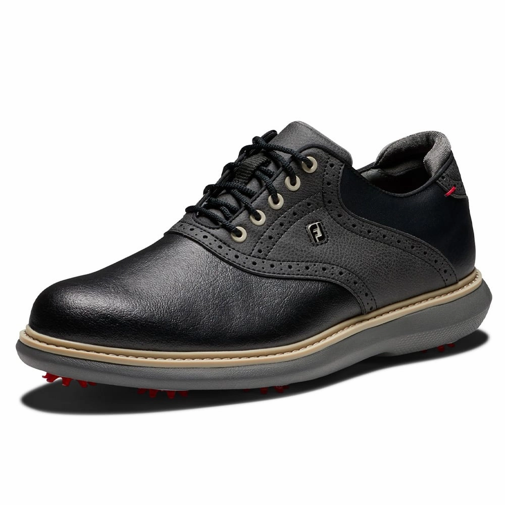 FootJoy Traditions Spiked Waterproof Shoes - Black Pro Golf Traction