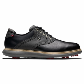 FootJoy Traditions Spiked Waterproof Shoes - Black Footjoy golf footwear