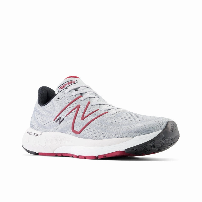Fresh Foam X 880v13 - Aluminum Grey with Crimson and Black - Men's New Balance casual sneakers for everyday comfort