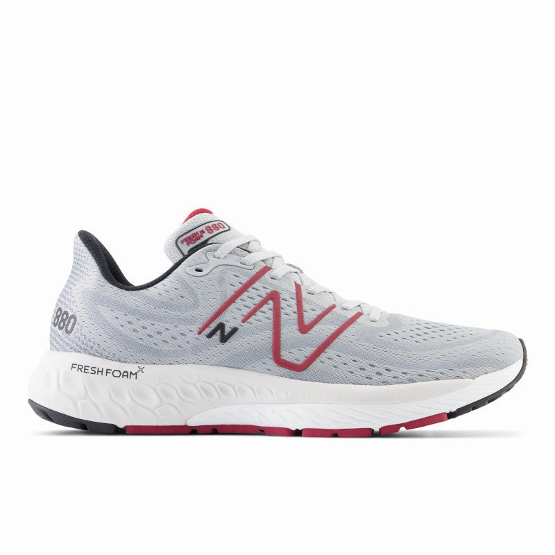 Fresh Foam X 880v13 - Aluminum Grey with Crimson and Black - Men's New Balance lifestyle shoes