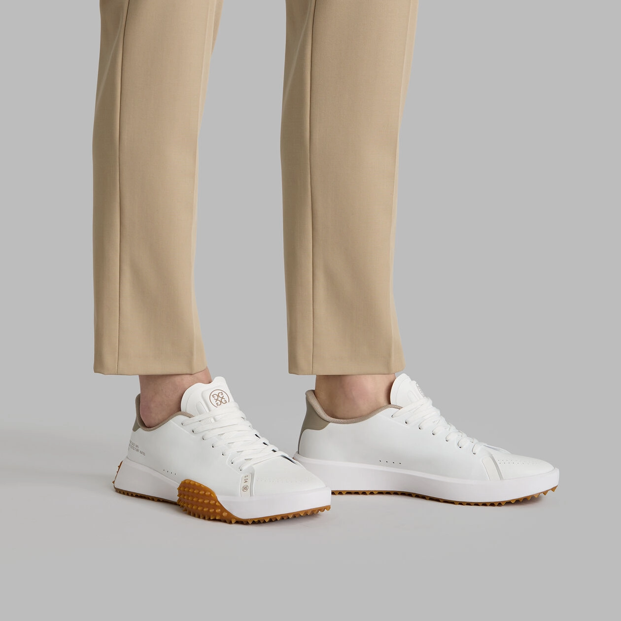 G/Fore G.112 Leather Golf Shoes - Dune/Gum Chic Platform Sneakers