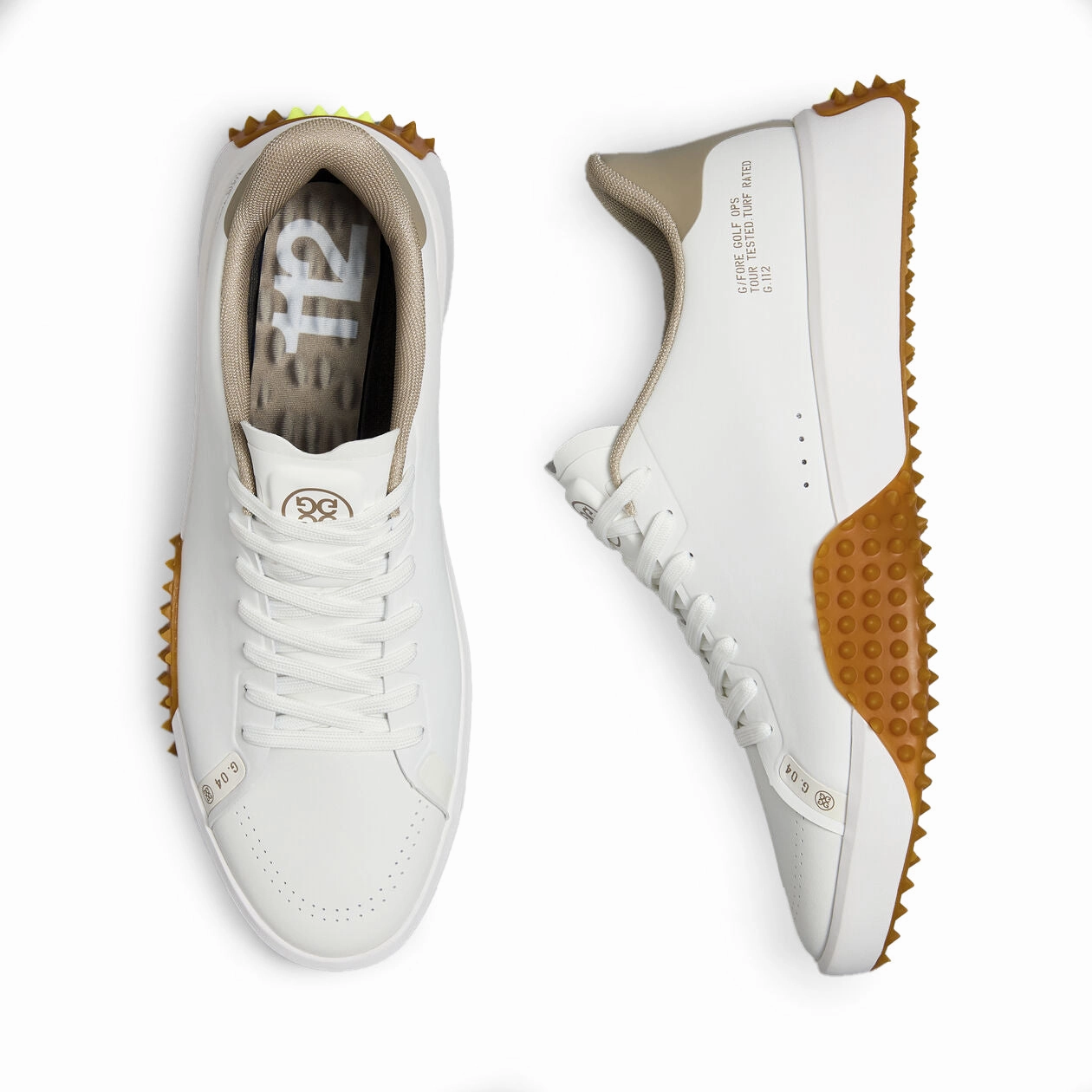 G/Fore G.112 Leather Golf Shoes - Dune/Gum Chic Platform Sneakers