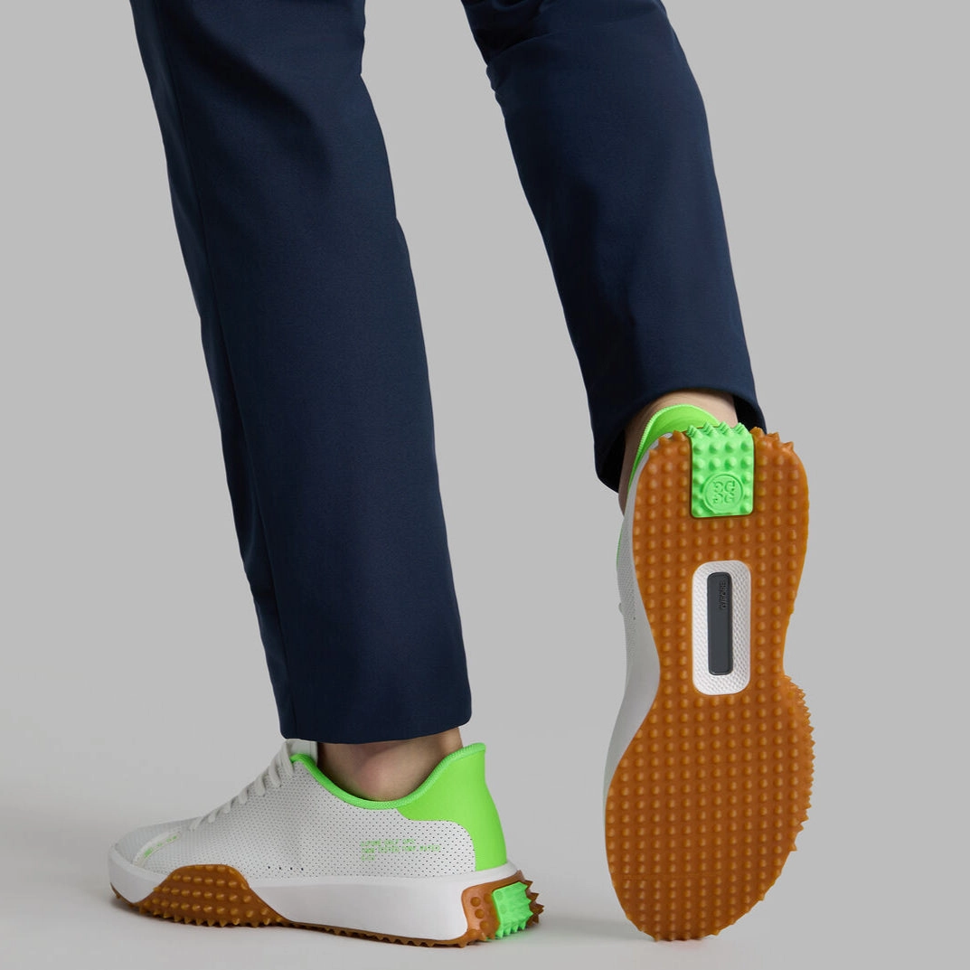 G/Fore G.112 Perforated Leather Golf Shoes - Snow/Gecko Chic Platform Sneakers