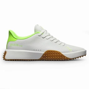 G/Fore G.112 Perforated Leather Golf Shoes - Snow/Gecko Spikeless golf footwear